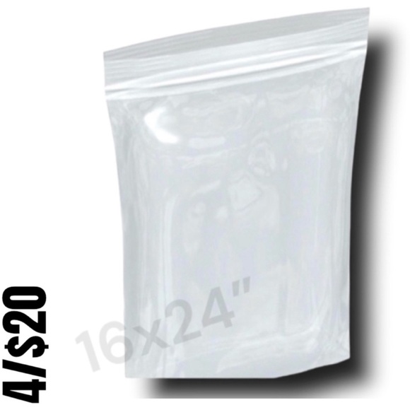 16x24 Clear Poly Bags XXL Zipper Seal Zip Storage Craft shipping (3) Large Bag - Picture 1 of 4